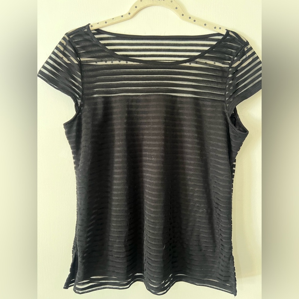 White House Black Market Black Striped Top. Size S